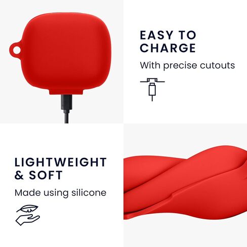 kwmobile Case Compatible with JBL Live Pro 2 TWS Case - Silicone Cover Holder for Earbuds - Red in Saudi Arabia