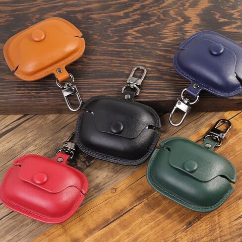 Leather Earphones Case Compatible with JBL Tune Buds, Cute Wireless Bluetooth Shockproof Protector Cover Earphone Charging Box (Black) in Saudi Arabia