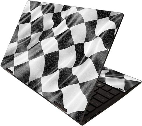 MightySkins Glossy Glitter Skin for HP Envy x360 13" (2020) - Race Flag | Protective, Durable High-Gloss Glitter Finish | Easy to Apply, Remove, and Change Styles | Made in The USA in Saudi Arabia