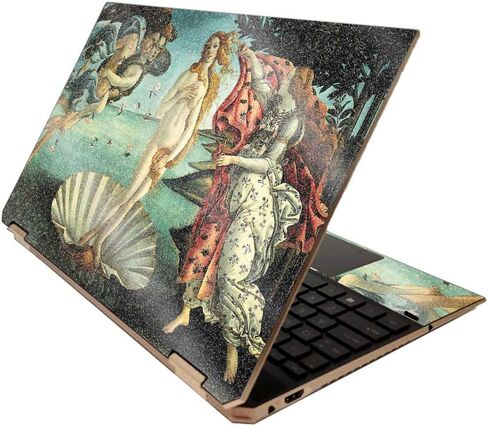 MightySkins Glossy Glitter Skin for HP Spectre x360 15" (2020) - Wheatfield with Cypresses | Protective, Durable High-Gloss Glitter Finish | Easy to Apply and Change Styles | Made in The USA in Saudi Arabia
