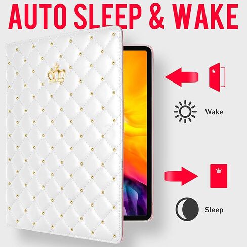 for iPad Mini 6 Case (8.3 inch, 2021),Cute Crown Bling Diamond Rhinestone Elegant PU Leather Smart Auto Sleep/Wake Stand Shockproof Case for Apple iPad Mini 6th Generation 8.3 inch (Hot Pink) in Saudi Arabia