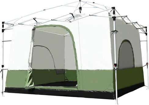 REDCAMP 10' x 10' خيمة مكعبة للتخييم، مظلة منبثقة محمولة، تحول مظلة الساق المستقيمة إلى خيمة مربعة للتخييم الداخلية مع فتحة للكلاب وأرضية كاملة (إطار المظلة/المأوى غير متضمن)، أزرق in Kuwait