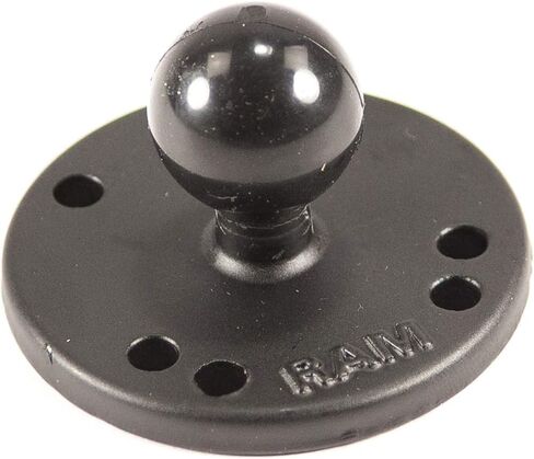 RAM MOUNTS Round Plate Ball Base with B Size 1" Ball, 4-Hole AMPS | Marine-grade aluminum mounting base, compatible with RAM Mounts holders and arms in Saudi Arabia
