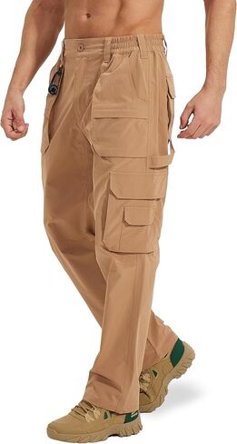 MOURCE Tactical Pants for Men Quick Dry Ripstop Cargo Pants Water Resistant Breathable Outdoor Pants with 9 Pockets in Kuwait