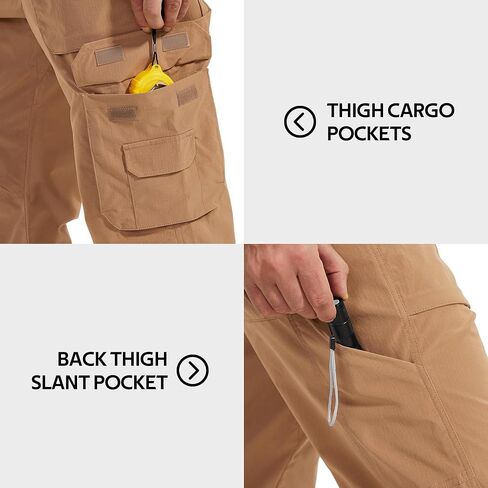 MOURCE Tactical Pants for Men Quick Dry Ripstop Cargo Pants Water Resistant Breathable Outdoor Pants with 9 Pockets in Kuwait