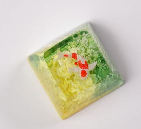 DATKEY Red Koi on Blue and Yellow Background Artisan Keycap Koi Resin Keyboard Keycaps Cute Keycaps Artisan Keycap Aesthetic Keycaps Custom Keycaps Koi Gifts for Gaming Lover Gamer Man in Saudi Arabia