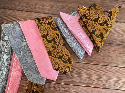 KissTies Mens Paisley Tie And Pocket Square Necktie Sets in Saudi Arabia
