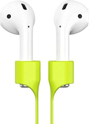 سلسلة كابل سيليكون بحزام مغناطيسي مضاد للفقد لأجهزة Airpods 1 | ايربودز 2 | ايربودز برو - أخضر نيون in Saudi Arabia