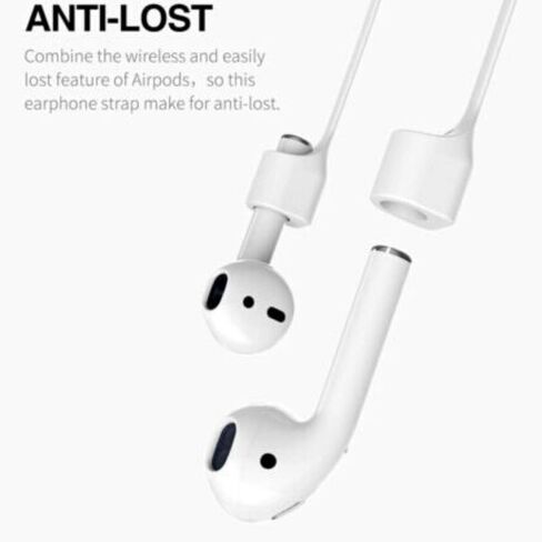 سلسلة كابل سيليكون بحزام مغناطيسي مضاد للفقد لأجهزة Airpods 1 | ايربودز 2 | ايربودز برو - أخضر نيون in Saudi Arabia