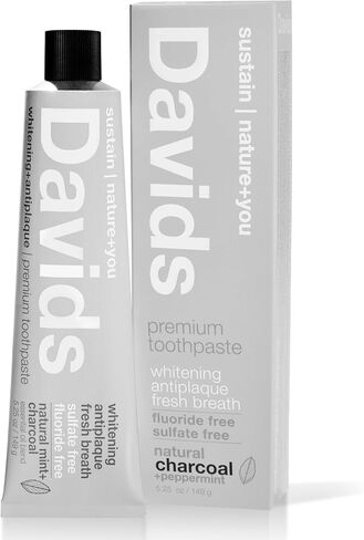Davids Natural Toothpaste for Kids & Adults, Strawberry & Watermelon, Flouride Free, SLS Free, Antiplaque, Gentle Teeth Whitening, Toothpaste Squeezer Included, Recyclable Metal Tube, 5.25oz in Saudi Arabia