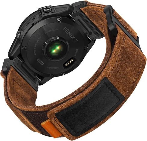 سوار TRUMiRR لـ Fenix ​​7/6 Pro / 5 Plus للرجال، حزام ساعة سريع التركيب 22 مم من الجلد السويدي لـ Garmin Forerunner 965 / Epix Gen 2 47 مم / Instinct 2... in Kuwait