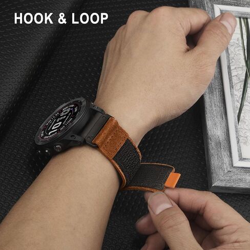 سوار TRUMiRR لـ Fenix ​​7/6 Pro / 5 Plus للرجال، حزام ساعة سريع التركيب 22 مم من الجلد السويدي لـ Garmin Forerunner 965 / Epix Gen 2 47 مم / Instinct 2... in Kuwait