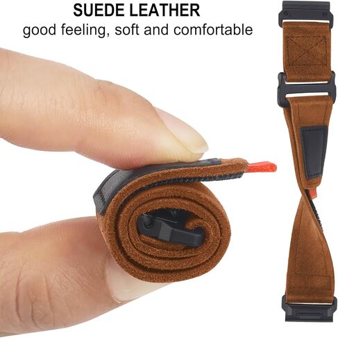 سوار TRUMiRR لـ Fenix ​​7/6 Pro / 5 Plus للرجال، حزام ساعة سريع التركيب 22 مم من الجلد السويدي لـ Garmin Forerunner 965 / Epix Gen 2 47 مم / Instinct 2... in Kuwait