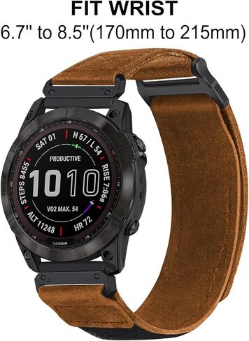سوار TRUMiRR لـ Fenix ​​7/6 Pro / 5 Plus للرجال، حزام ساعة سريع التركيب 22 مم من الجلد السويدي لـ Garmin Forerunner 965 / Epix Gen 2 47 مم / Instinct 2... in Kuwait