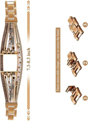 أساور لطيفة متوافقة مع Apple Watch Band Ultra iWatch Series 8 7 6 5 4 3 2 1 SE 49mm 45mm 44mm 42mm 41mm 38mm 40mm للنساء، تصميم فاخر من الجلد الرقيق سوار معدني ساحر لأحزمة iWatch in Kuwait