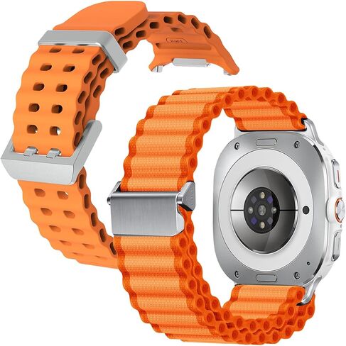 LDFAS for Galaxy Watch Ultra Bands,Silicone+Trail Fabric Nylon Watch Strap Compatible for Samsung Galaxy Watch 7 Ultra Band 47mm in Saudi Arabia