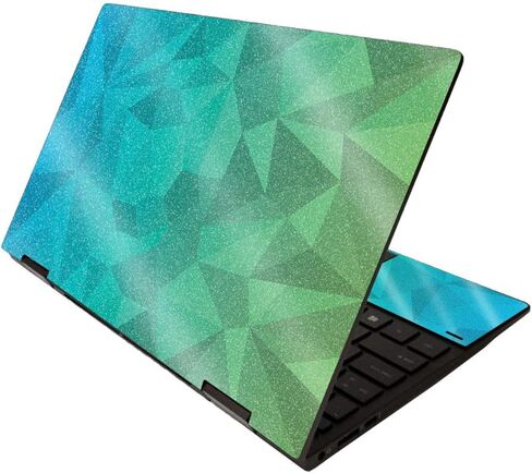 MightySkins غلاف لامع لجهاز HP Envy x360 13 بوصة (2020) - مضلع أزرق أخضر | لمسة نهائية لامعة واقية ومتينة | سهلة التطبيق والإزالة وتغيير الأنماط | صنع في الولايات المتحدة الأمريكية in Saudi Arabia