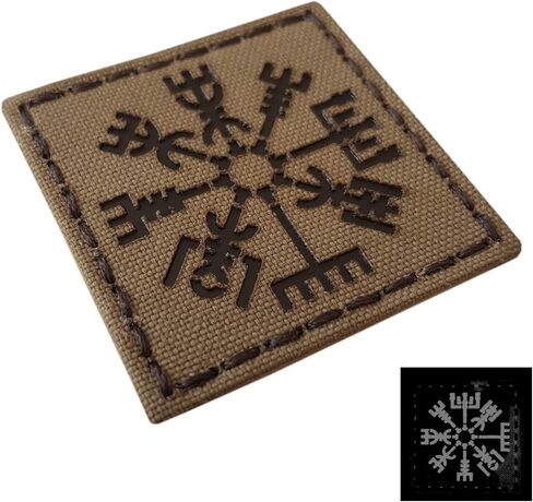 ذئب بني تان IR Vegvisir Viking Norse 2x2 Arid IFF رقعة معنويات تكتيكية in Kuwait