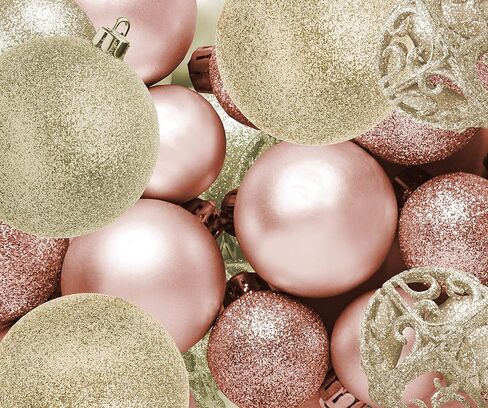 100 Brown and Black Christmas Ornament Balls Shatterproof + 100 Metal Ornament Hooks, Hanging Ornaments for Indoor/Outdoor Xmas Christmas Tree, Holiday Party, Home Décor Sizes, 1.2" 1.6" & 2.4" in Kuwait