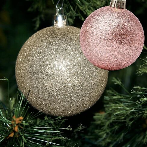 100 Brown and Black Christmas Ornament Balls Shatterproof + 100 Metal Ornament Hooks, Hanging Ornaments for Indoor/Outdoor Xmas Christmas Tree, Holiday Party, Home Décor Sizes, 1.2" 1.6" & 2.4" in Kuwait