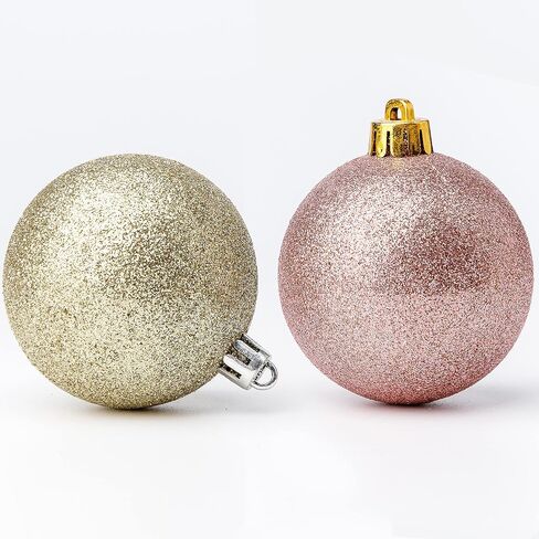 100 Brown and Black Christmas Ornament Balls Shatterproof + 100 Metal Ornament Hooks, Hanging Ornaments for Indoor/Outdoor Xmas Christmas Tree, Holiday Party, Home Décor Sizes, 1.2" 1.6" & 2.4" in Kuwait