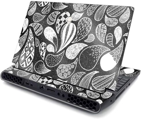 MightySkins Skin for Alienware AREA-51M R2 (2020) - Abstract Black | Protective, Durable, and Unique Vinyl Decal wrap Cover | Easy to Apply, Remove, and Change Styles | Made in The USA in Saudi Arabia