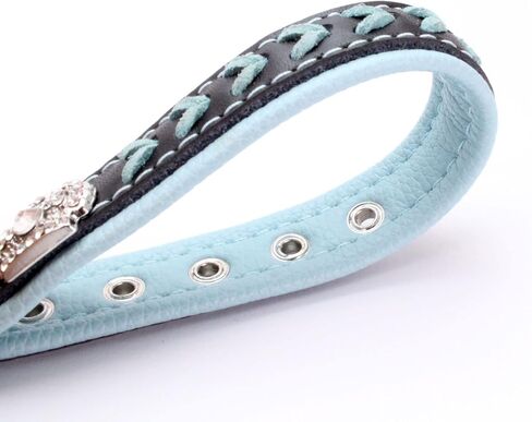 Braided Soft Padded Genuine Leather Dog Collar, Rhinestone Crown & Stylish Braided Dog Collar, Fits Small Medium Large Breeds (S:27-33 cm, Red) in Saudi Arabia