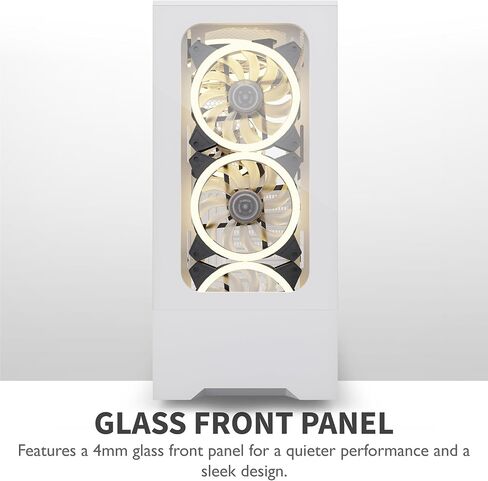 ATX PC Case – 6X PWM ARGB Fans Included – Tempered Glass Front & Side Panel MB661B (White) in Saudi Arabia
