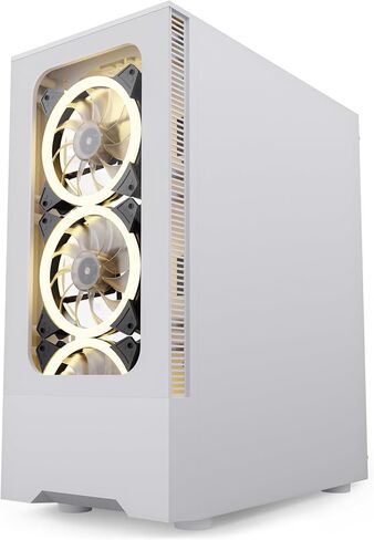 ATX PC Case – 6X PWM ARGB Fans Included – Tempered Glass Front & Side Panel MB661B (White) in Saudi Arabia