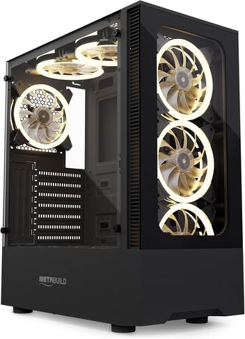 ATX PC Case – 6X PWM ARGB Fans Included – Tempered Glass Front & Side Panel MB661B (White) in Saudi Arabia