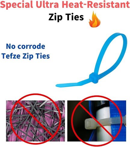 روابط كابل Tefzel، بطول 8 بوصات، وعرض 0.15 بوصة، 100 قطعة، قوة شد 40 رطل، ETFE، أزرق مائي، روابط Tefzel المضغوطة الخاصة للأغراض الصناعية، النقل بالسكك الحديدية. in Saudi Arabia