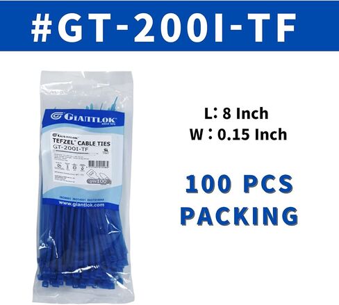 روابط كابل Tefzel، بطول 8 بوصات، وعرض 0.15 بوصة، 100 قطعة، قوة شد 40 رطل، ETFE، أزرق مائي، روابط Tefzel المضغوطة الخاصة للأغراض الصناعية، النقل بالسكك الحديدية. in Saudi Arabia