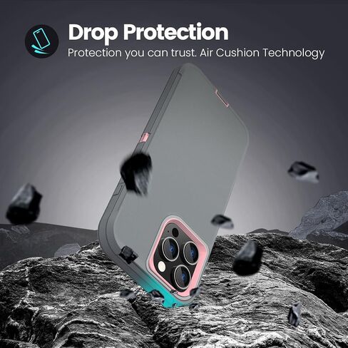 Sansunto for iPhone 15 Pro Max Case, Full Body Protection Heavy Duty Shockproof Military Grade 3 in 1 Silicone Rubber with Hard PC Rugged Durable Phone Cover in Saudi Arabia
