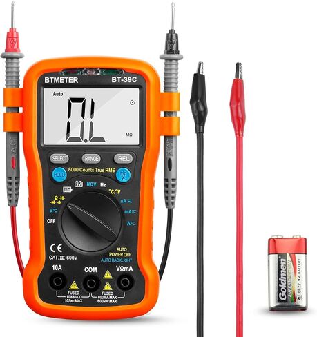 جهاز قياس رقمي متعدد TRMS 6000 عدد، BTMETER BT-770M تلقائي/يدويًا يتراوح DMM جهاز اختبار عداد كهربائي لتيار متردد/تيار مستمر أمبير، تيار متردد/تيار مستمر، سعة أوم، تردد استمرارية درجة الحرارة NCV، إضاءة خلفية تلقائية in Kuwait