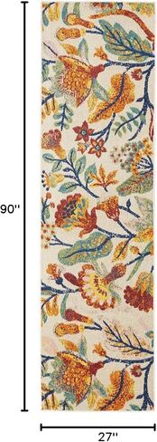 Nourison Allur Floral Ivory Multicolor 5'3" x 7'3" Area -Rug, Easy -Cleaning, Non Shedding, Bed Room, Living Room, Dining Room, Kitchen (5x7)" } in Saudi Arabia