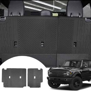 Back Seat Cover Backrest Protector,Rear Seat Mats Trunk Cargo Liner with Velcro Split Dog Seat Liner Accessories for Ford Bronco Offroad 2 Door 2021 2022 2023