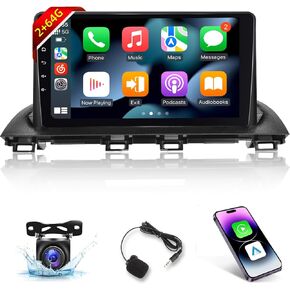 Car Stereo for Mazda 3 Axela 2014-2019 - 10 Inch 2+64G Android Touchscreen Radio with Wireless Carplay and Android Auto, WiFi/GPS/SWC + AHD Backup Camera