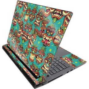 MightySkins Glossy Glitter Skin for Alienware M17 R3 (2020) & M17 R4 (2021) - Crazy Tikis | Durable High-Gloss Glitter Finish | Easy to Apply and Change Style | Made in The USA