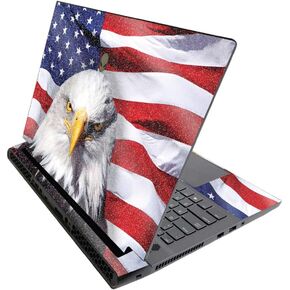MightySkins Glossy Glitter Skin for Alienware M17 R3 (2020) & M17 R4 (2021) - America Strong | Durable High-Gloss Glitter Finish | Easy to Apply and Change Style | Made in The USA