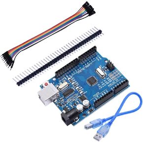 UNO R3 Board Module ATmega328P with USB Cable,30pin Wire and 2.54mm Straight Pin Header for Arduino
