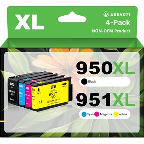 950XL and 951XL Compatible for HP 950 951 Ink Cartridges Combo Pack use with HP OfficeJet Pro 8600 8610 8100 8620 8625 8615 8630 8640 8660 251DW 276DW Printer (4 Pack)