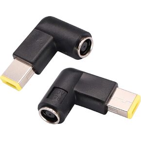90 Degree Tip Adapter Right Angle 7.9mm x 5.5mm to Slim Square tip Power Converter Cable Adapter for Leonvo ThinkPad T440,T540p,X1 Carbon, X240 Dongle Laptop, Standard Power Connector(2 Pack)