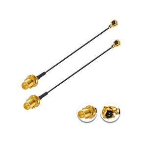 2PCS U.FL IPEX to RP-SMA Female Low Loss Coaxial Cable 2" /5CM U.fl/IPEX 1.13mm Mini-Coaxial Pigtail Cable for Wireless Routers Mini PCIE Network Cards PCI Wi-Fi WAN Repeater
