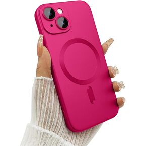 ankofave Magnetic Case for iPhone 14 Phone Case for Women/Men, Shockproof Matte Luxury Metallic Luster Design with Full Camera Lens Protector, Compatible with Magsafe Case for iPhone 14 6.1"-Wine Red in Kuwait