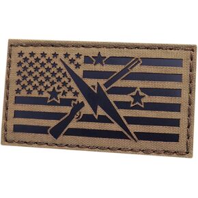 The Minuteman American Flag IR Coyote Morale Tactical Patch [Ranger Green,Lasercut]
