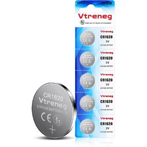 5 Pack CR1620 Battery, 1620 3V Lithium Battery for Key Fob Airtag Watch Car Remote Battery in Saudi Arabia