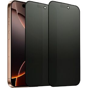 2 Pack Compatible with iPhone 16 Pro Max Matte Privacy Screen Protector, Anti-spy Anti-glare Eye Protection Tempered Glass Film 6.9 Inches, Smooth & Sensitive Touch