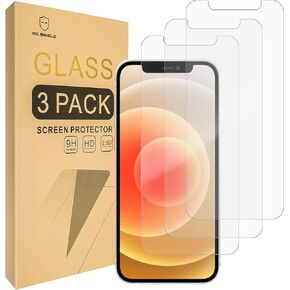 Mr.Shield Screen Protector Compatible with iPhone 12 Mini [Easy Face Recognition Unlock Version] [3 PACK] Tempered Glass Screen Protector