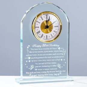 90th Birthday Clock Gifts for Women Men, Birthday Gifts Glass Clock Gifts for 90 Years Old (Battery not Included (90th Birthday) in Kuwait
