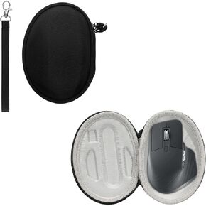 kwmobile Computer Mouse Case Compatible with Logitech MX Master 3 / 3S Case - Zippered Mouse Pouch Cover - Black